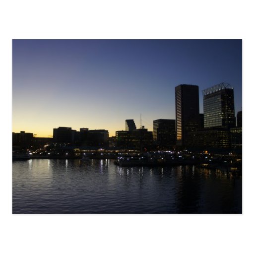 The Baltimore Inner Harbor at Night Postcard
