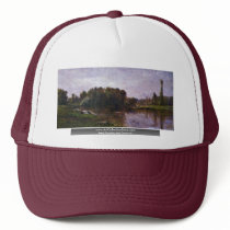 The Banks Of The Oise By Daubigny Charles-François Mesh Hat