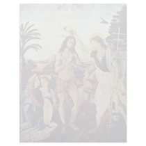 The Baptism Of Christ By Andrea Del Verrocchio Letterhead Design