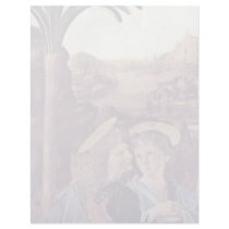 The Baptism Of Christ  By Andrea Del Verrocchio Letterhead Design