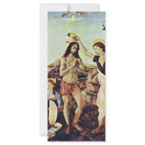 The Baptism Of Christ By Andrea Del Verrocchio Custom Rack Card