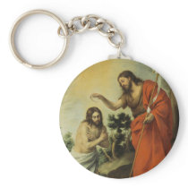 The Baptism of Christ by Bartolome Esteban Murillo Key Chains