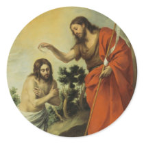 The Baptism of Christ by Bartolome Esteban Murillo Sticker
