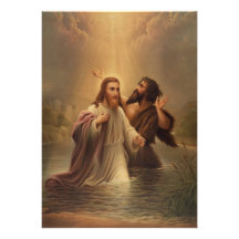 The Baptism of Christ by James Fuller Queen 1873 Custom Announcements