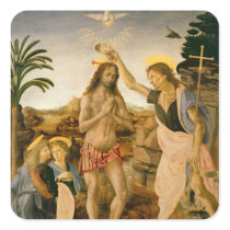 The Baptism of Christ by John the Baptist Square Sticker