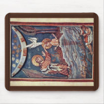 The Baptism Of Christ Detail By Meister Des Hitda- Mouse Pad