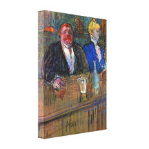 The Bar by Toulouse Lautrec, Vintage Impressionism Gallery Wrapped Canvas