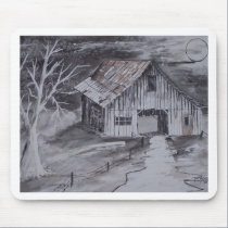 THE BARN folk art country painting drawing mousepads