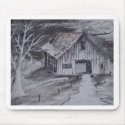 THE BARN folk art country painting drawing mousepads