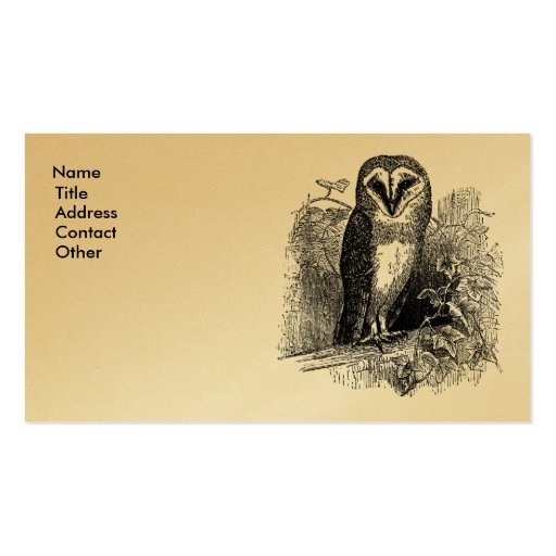 The Barn Owl Business Card (front side)