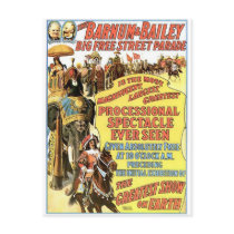 The Barnum & Bailey Big Free Street Parade Vintage Postcards