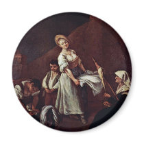 The Bathers By Longhi Pietro (Best Quality) Fridge Magnets