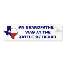 THE BATTLE OF BEXAR BUMPER STICKER
