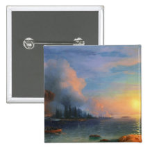 The Battle of Bomarsund Ivan Aivazovsky seascape Pinback Buttons