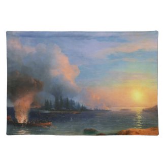 The Battle of Bomarsund Ivan Aivazovsky seascape Placemats