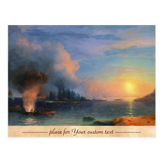 The Battle of Bomarsund Ivan Aivazovsky seascape Postcards