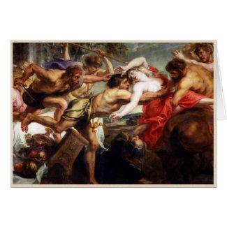 The Battle of Centaurs and Lapiths Card