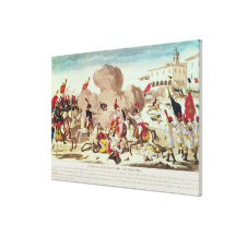 The Battle of Ostrolenka Stretched Canvas Print