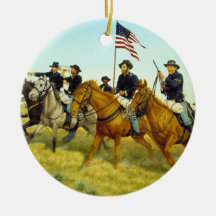 The Battle of Prairie Dog Creek by Ralph Heinz Christmas Ornaments