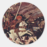 The Battle Of San Romano By Paolo Uccello Round Sticker