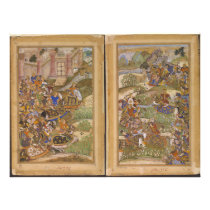 The Battle of Sarnal Gujarat 1572 from Akbarnama Photographic Print