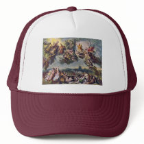 The Battle Of The Huns By Wilhelm Von Kaulbach Trucker Hat