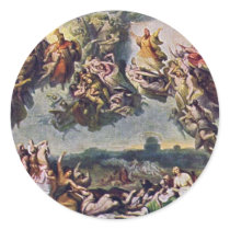 The Battle Of The Huns By Wilhelm Von Kaulbach Round Sticker