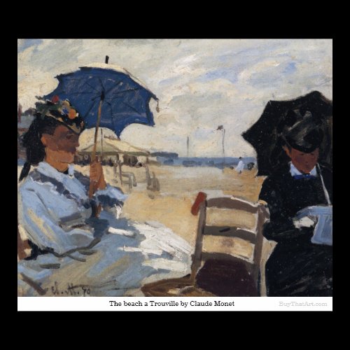 The beach a Trouville by Claude Monet Print