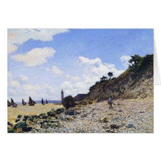 The Beach at Honfleur, 1865 Claude Monet Greeting Card