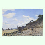 The Beach at Honfleur, 1865 Claude Monet kitchen towels