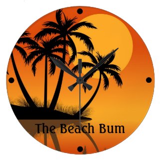 The Beach Bum Personalized Sunset Wall Clock