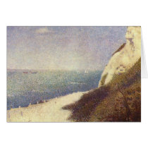 The beach in Honfleur by Georges Seurat Card