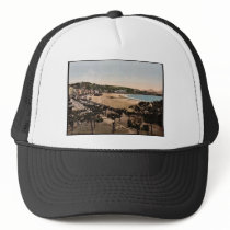 The beach, San Sebastian, Spain vintage Photochrom Mesh Hats