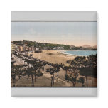 The beach, San Sebastian, Spain vintage Photochrom Fridge Magnets