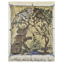 The Bear And The Monkeys By Ägyptischer Maler Custom Flyer