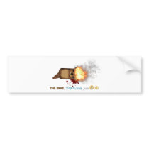 The Bear's head on fire bumper stickers