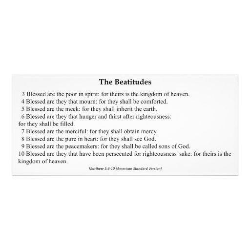 The Beatitudes Prayer Card Customized Rack Card Zazzle