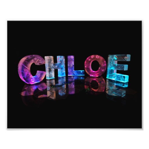 The Beautiful Name Chloe in 3D Lights Photo Print | Zazzle