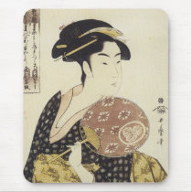 The Beauty Ohisa, Utamaro, 1792-95 Mousepad