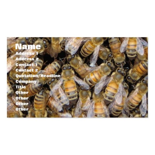 The Bee Hive Business Cards (front side)