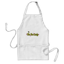 the bee lady with flowers apron