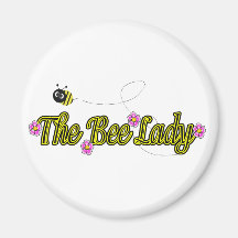 the bee lady with flowers fridge magnets