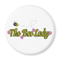 the bee lady with flowers fridge magnets