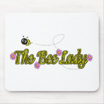 the bee lady with flowers mouse pads