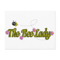 the bee lady with flowers post cards