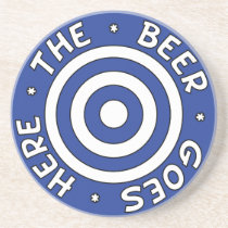 The Beer Goes Here Coaster in Blue coasters