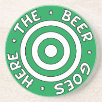 The Beer Goes Here Coaster in Green coasters