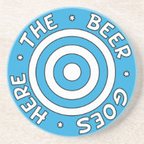 The Beer Goes Here Coaster in Light Blue coasters