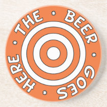 The Beer Goes Here Coaster in Orange coasters