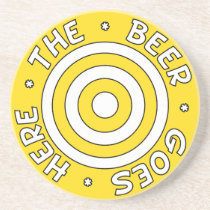 The Beer Goes Here Coaster in Yellow coasters